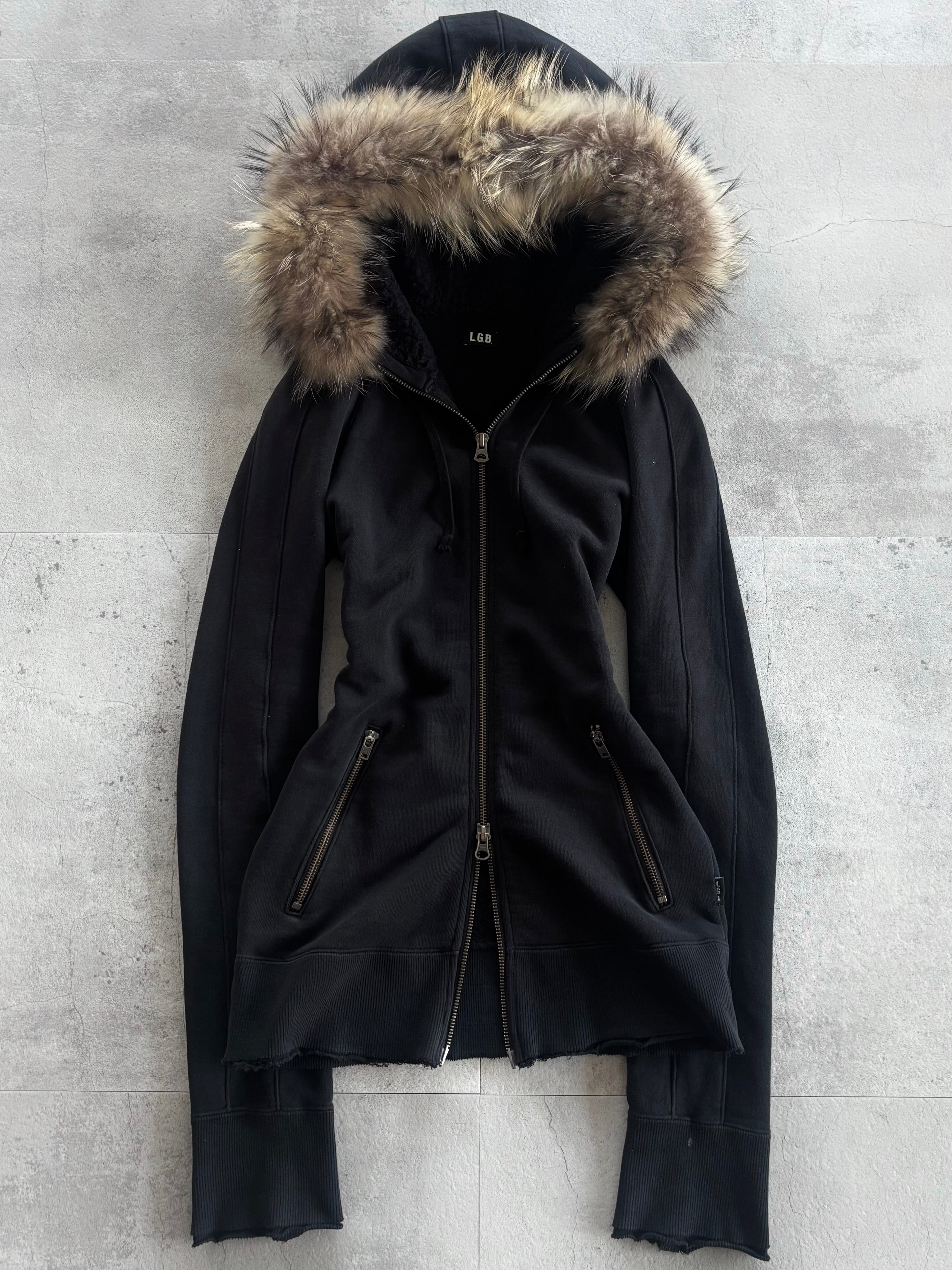 LGB Fur Hood Wolf Zip Hoodie