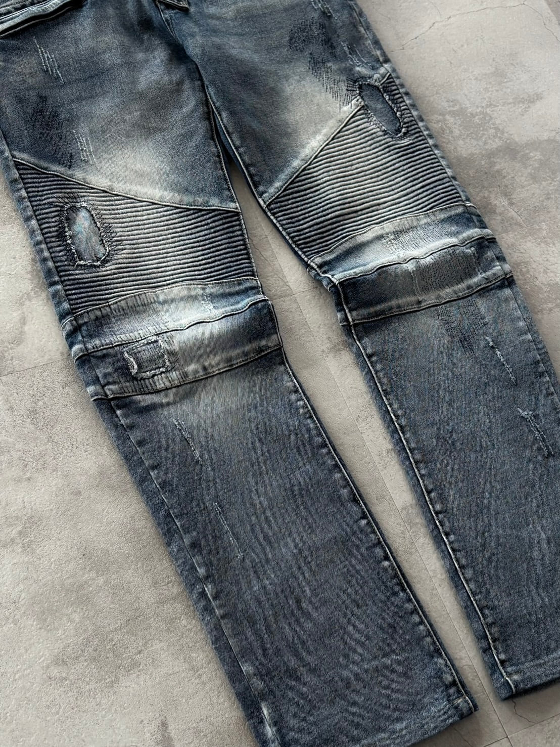 IN THE ATTIC RAVEN BIKER DESTROYED DENIM