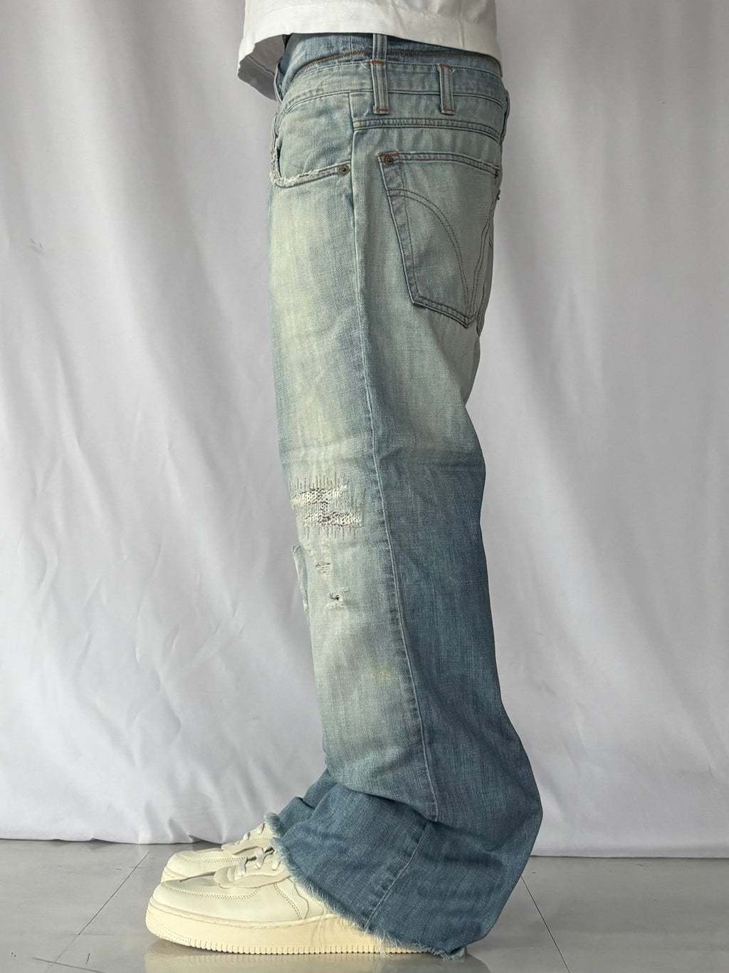 Dolce & Gabbana Double Waist Crash Denim