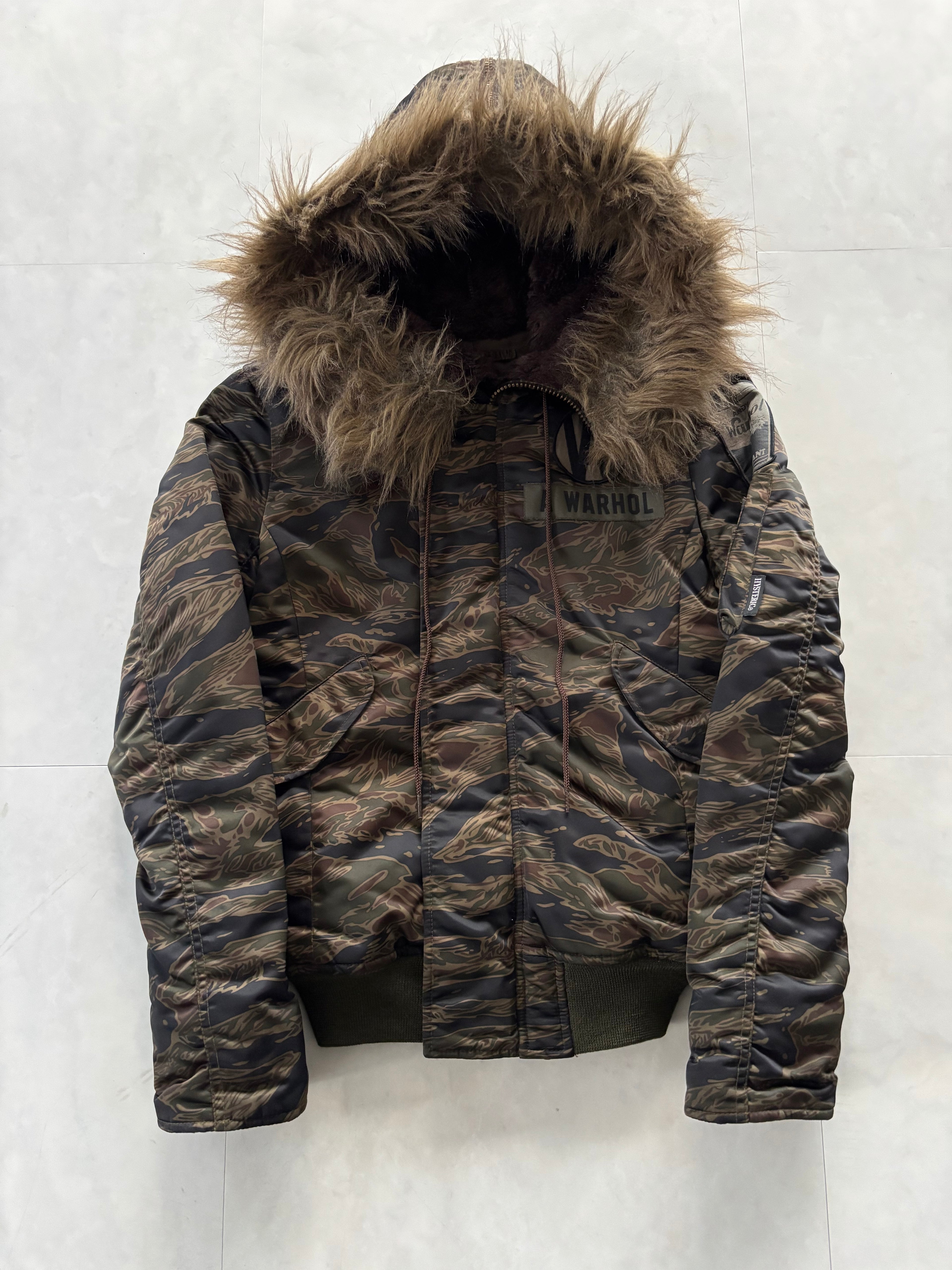 HYSTERIC GLAMOUR Warhol Tiger Stripe Puffer Jacket