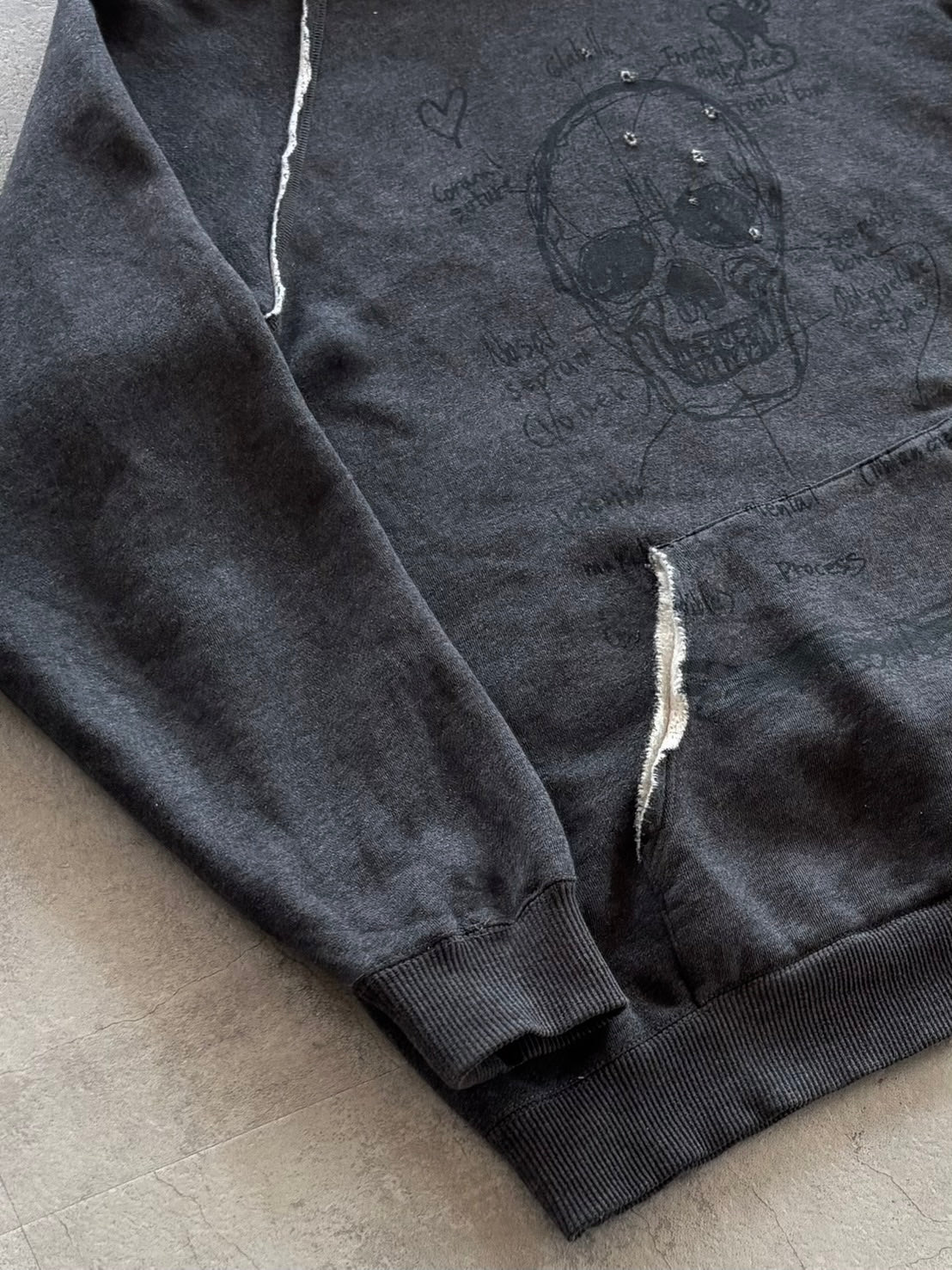 PPFM Anatomy Skull Raw-Cut Hoodie