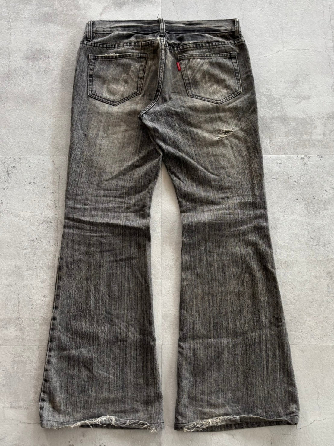 TORNADO MART Embroidery Flare Jeans