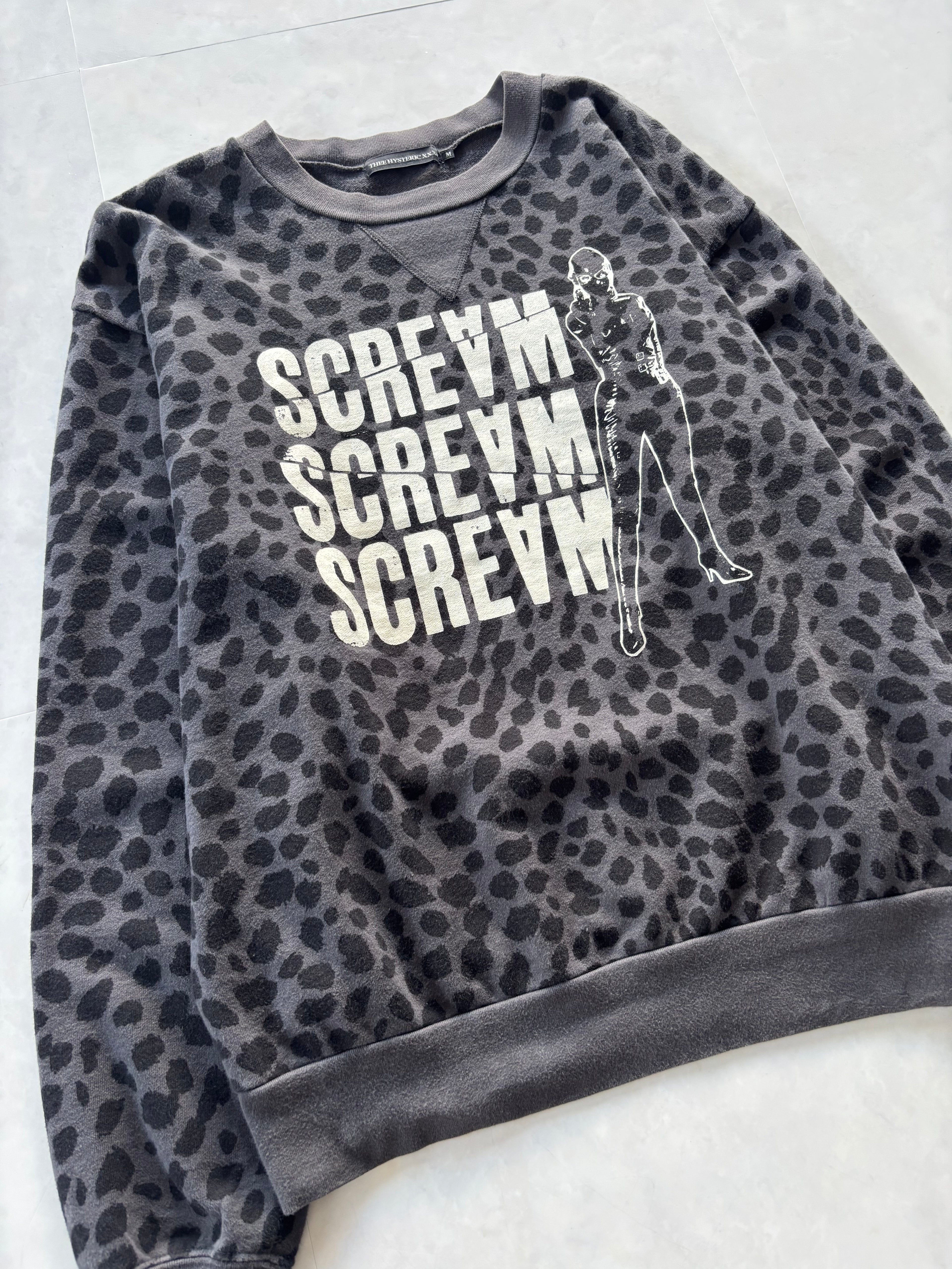 HYSTERIC GLAMOUR scream leopard crewneck