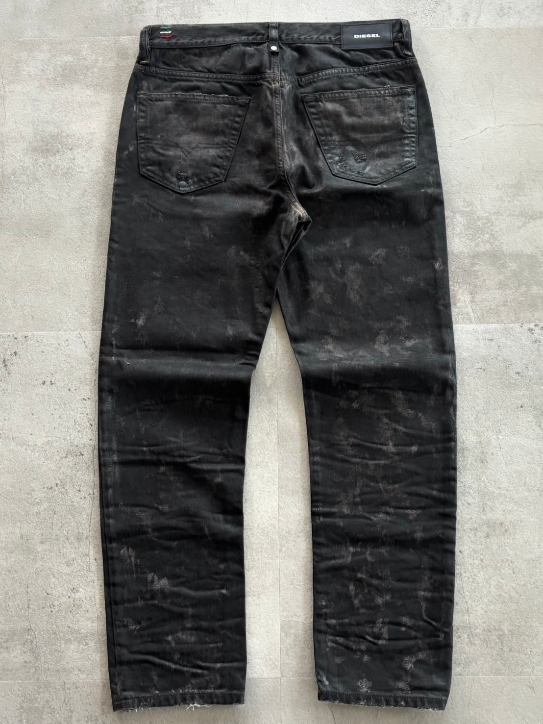 DIESEL Waxed Distressed Denim Pants